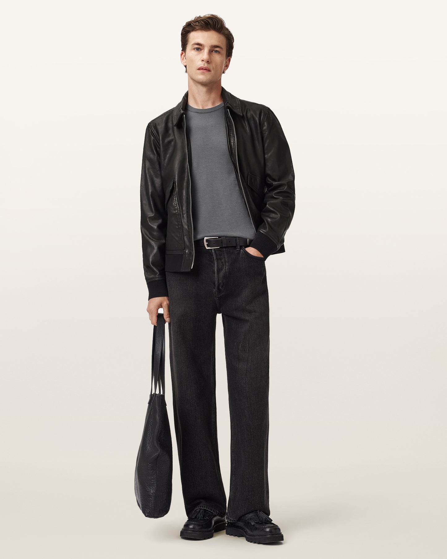 ASHER GREY Color Mode Merino Crew Knit from AllSaints