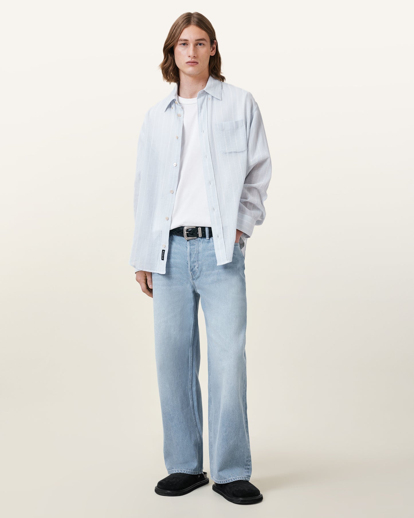Chalk White Color Sonny SS Crew from AllSaints