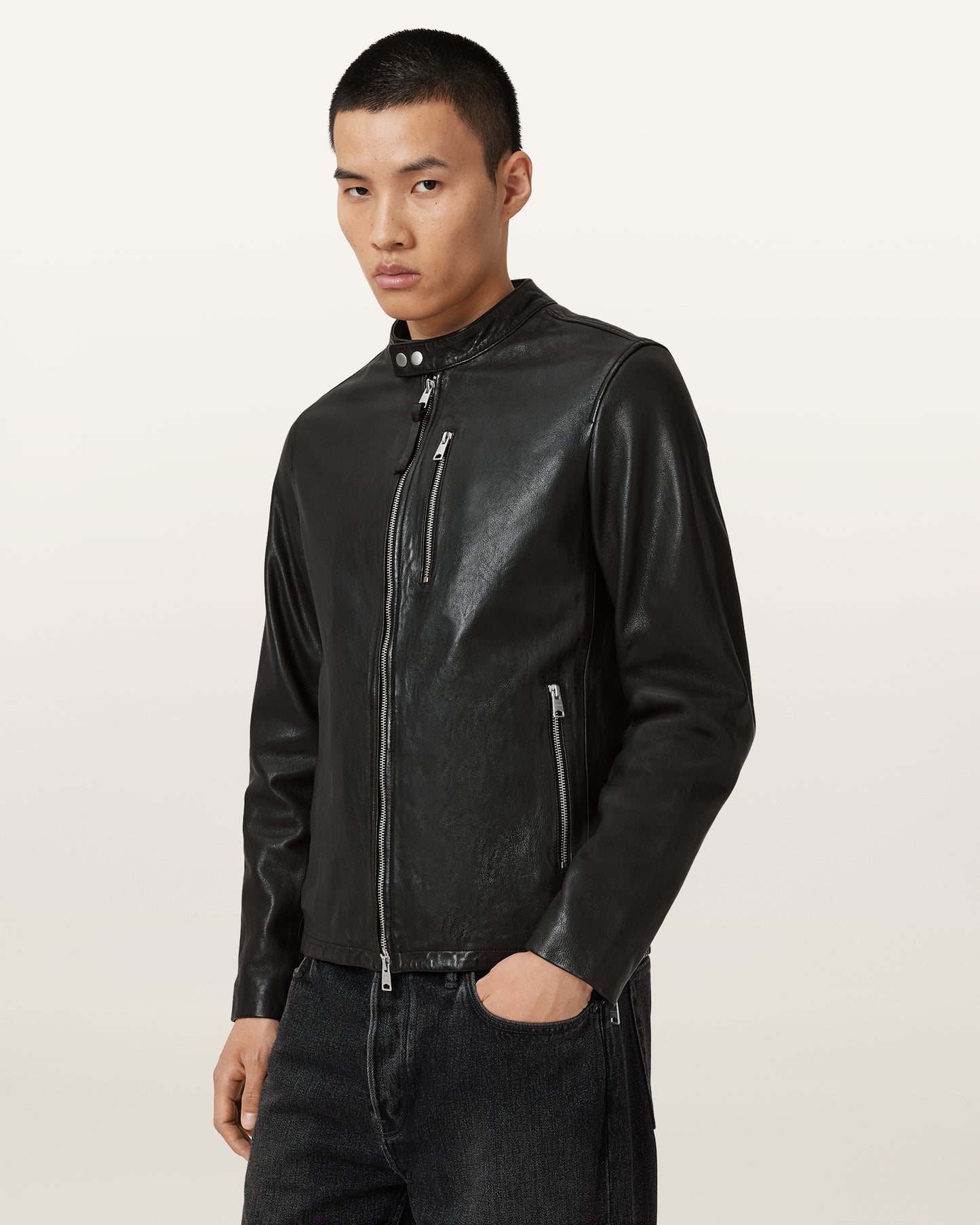 Black Color Ashton Leather Jacket from AllSaints