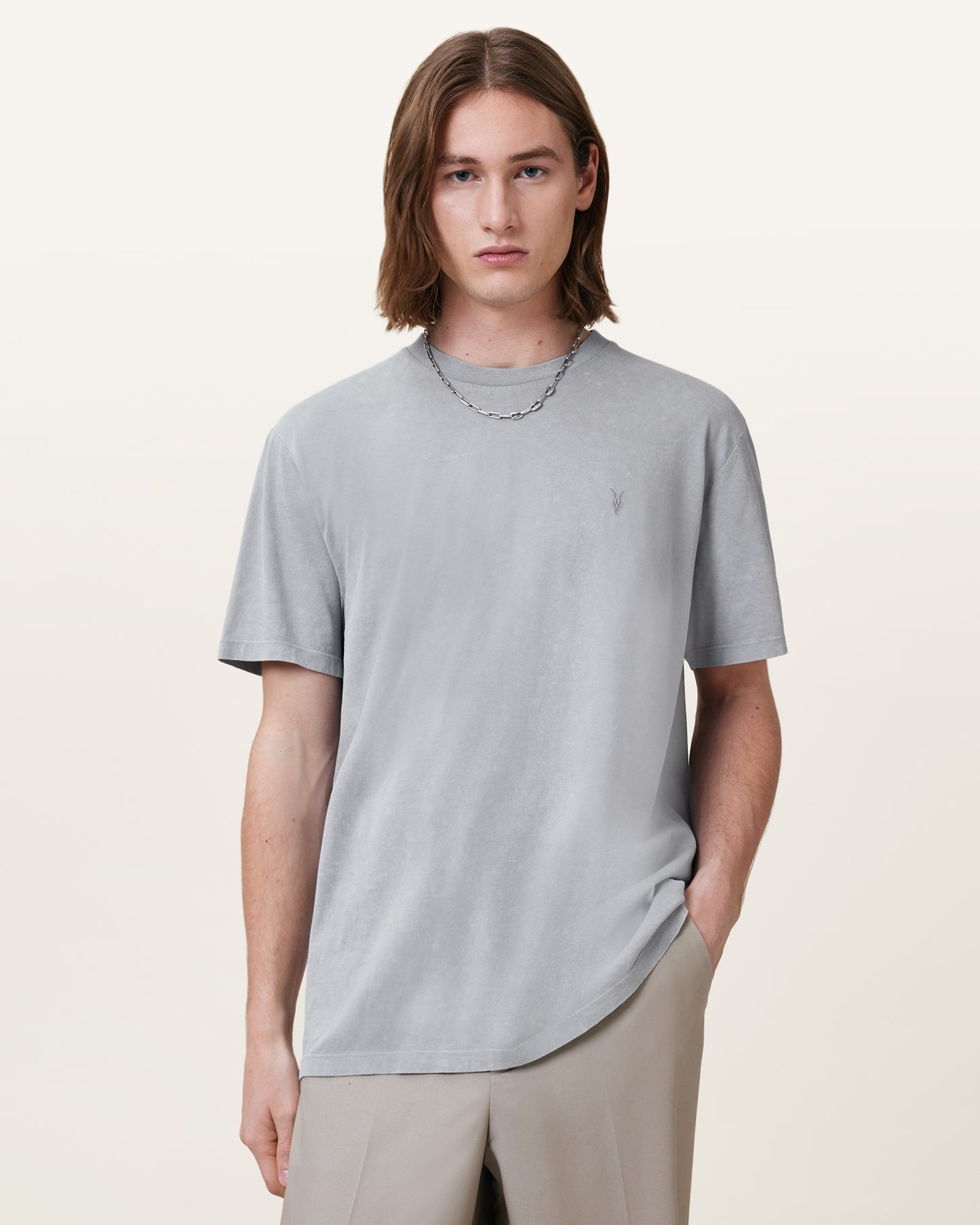 MACHINE GREY Color Saka SS Crew from AllSaints