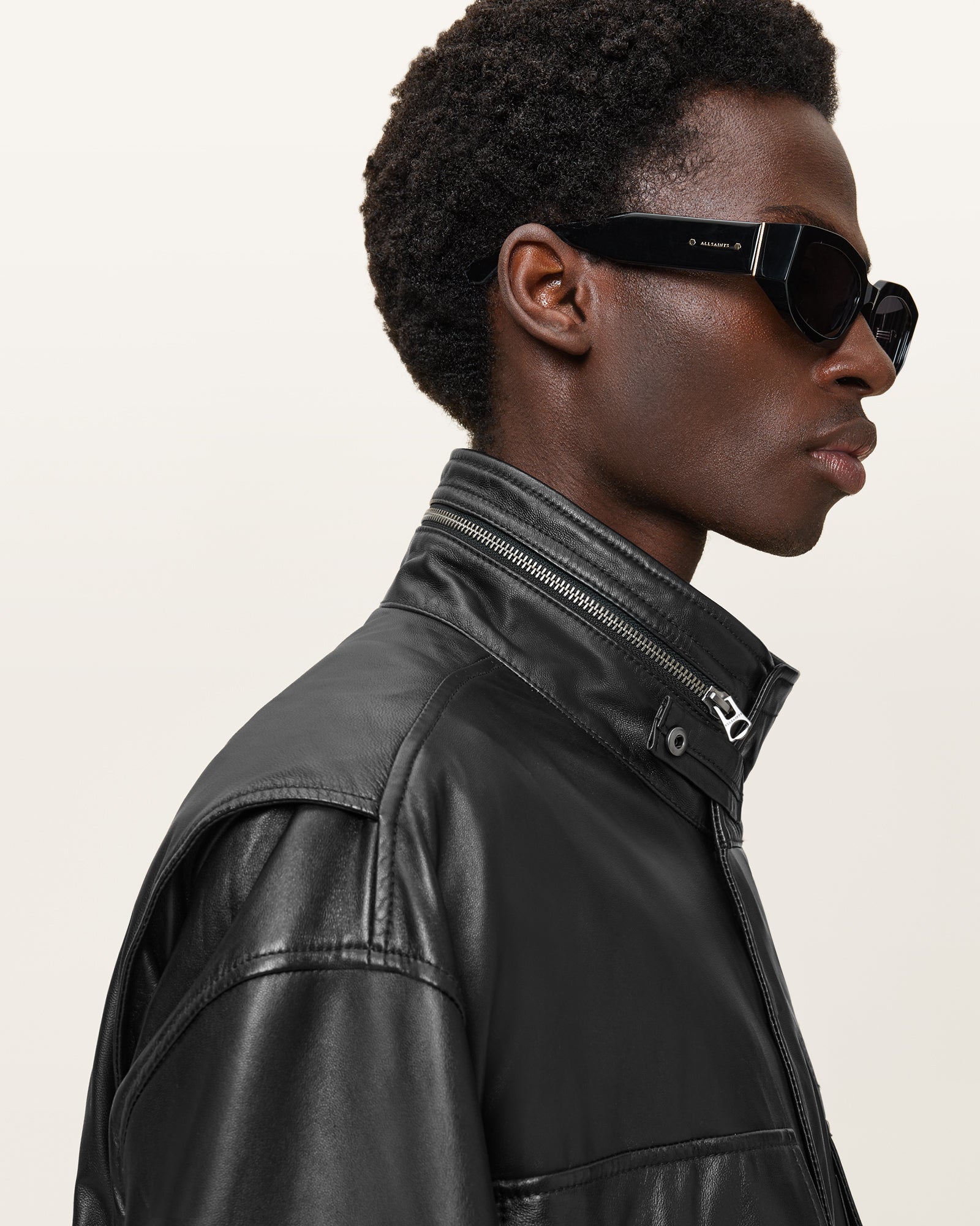 Black Color Halton Leather Jacket from AllSaints