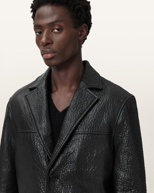 Black Color Shadwell Leather Blazer from AllSaints