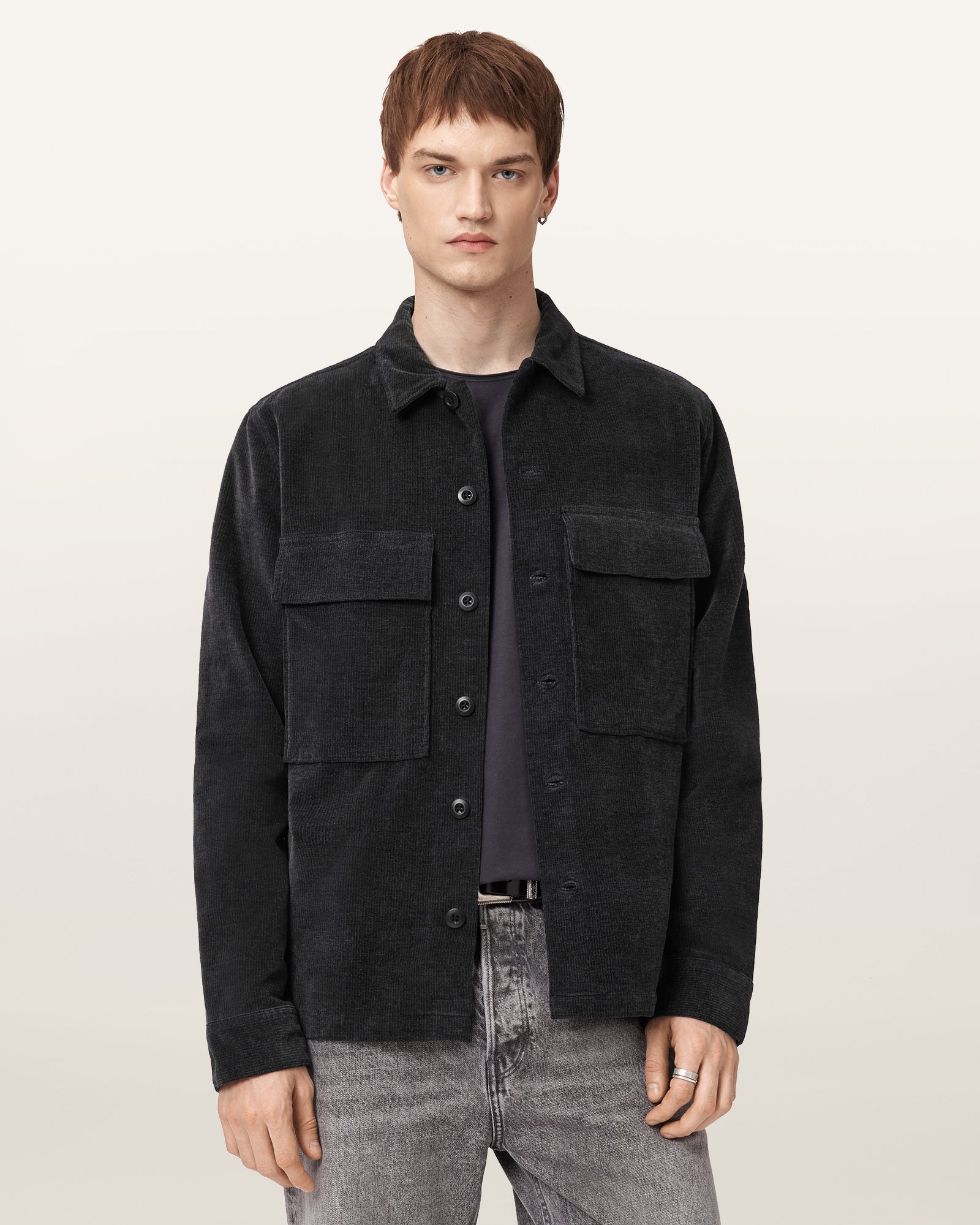 Faded Black Color Hawker LS Shirt from AllSaints