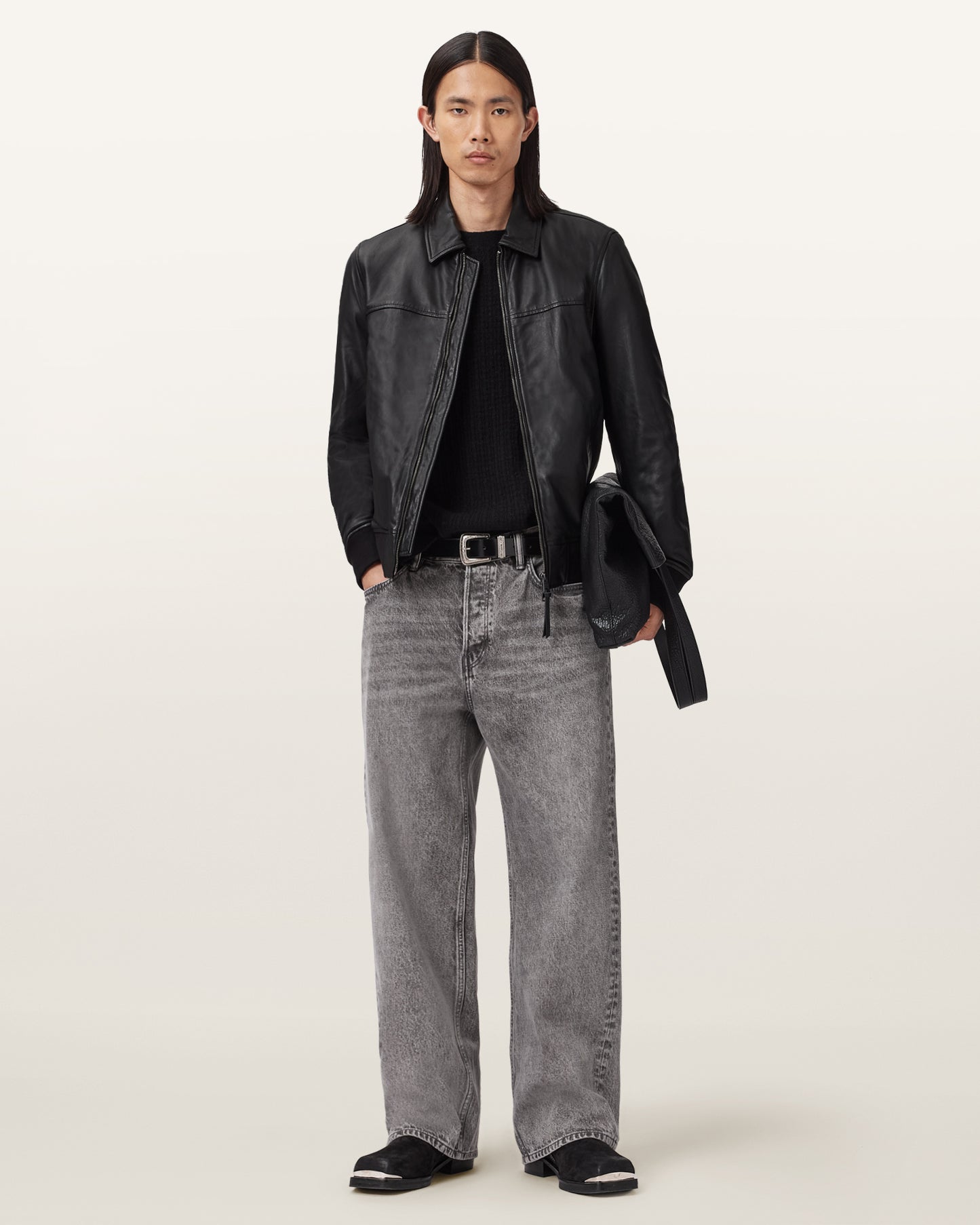 Black Color Rashford Leather Jacket from AllSaints