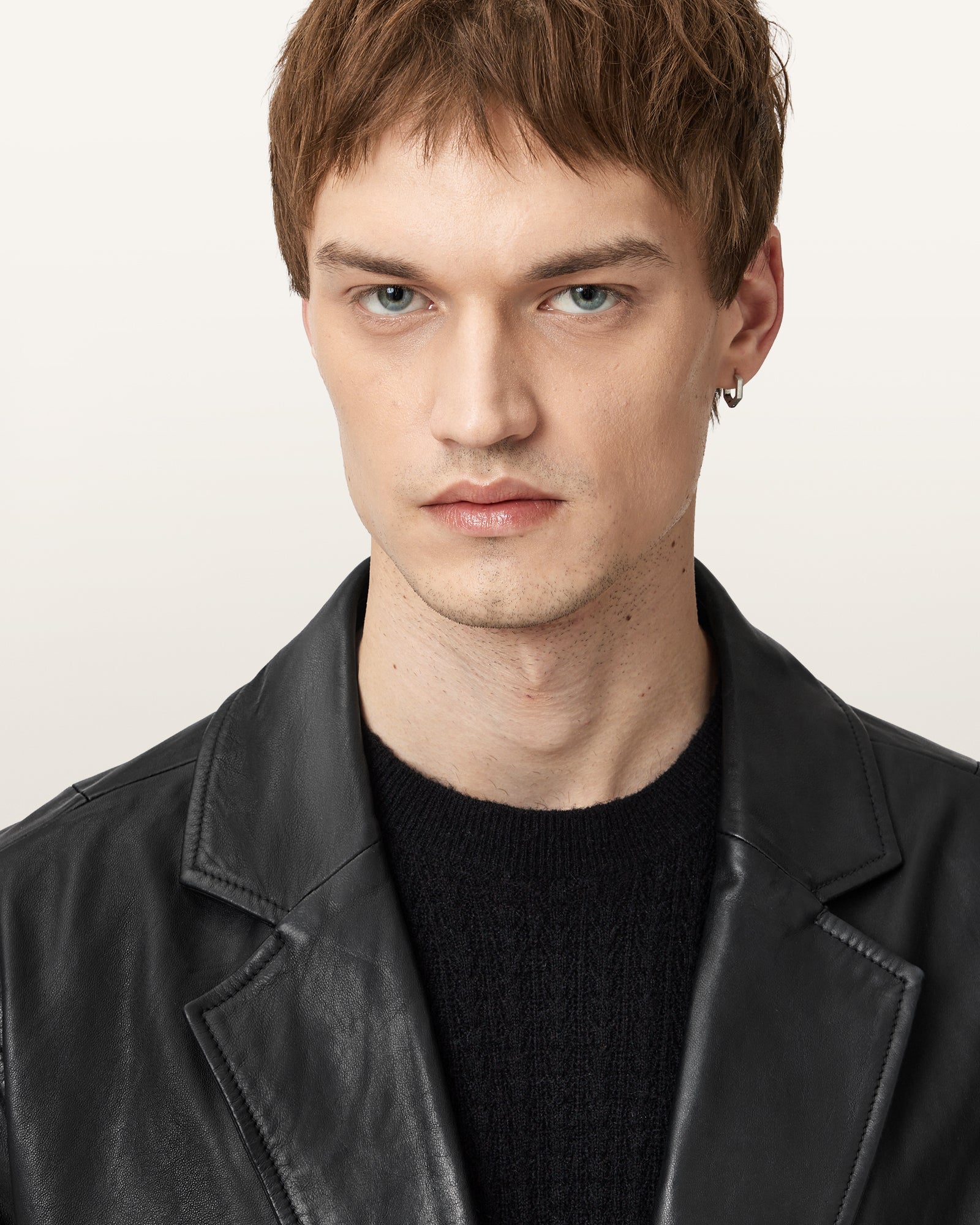 Black Color Ashvale Leather Blazer from AllSaints