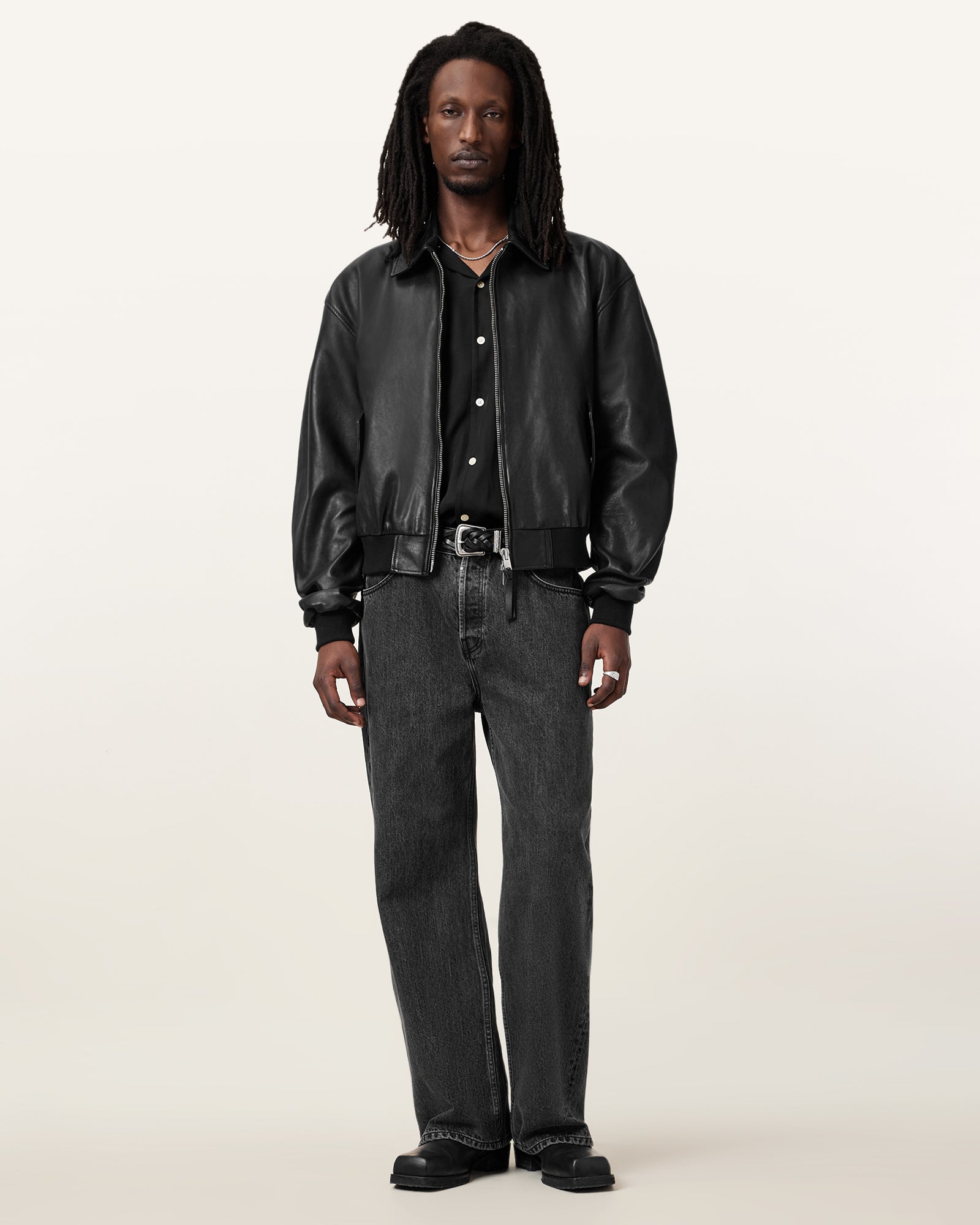 Marco Oversized Bomber Leather Jacket