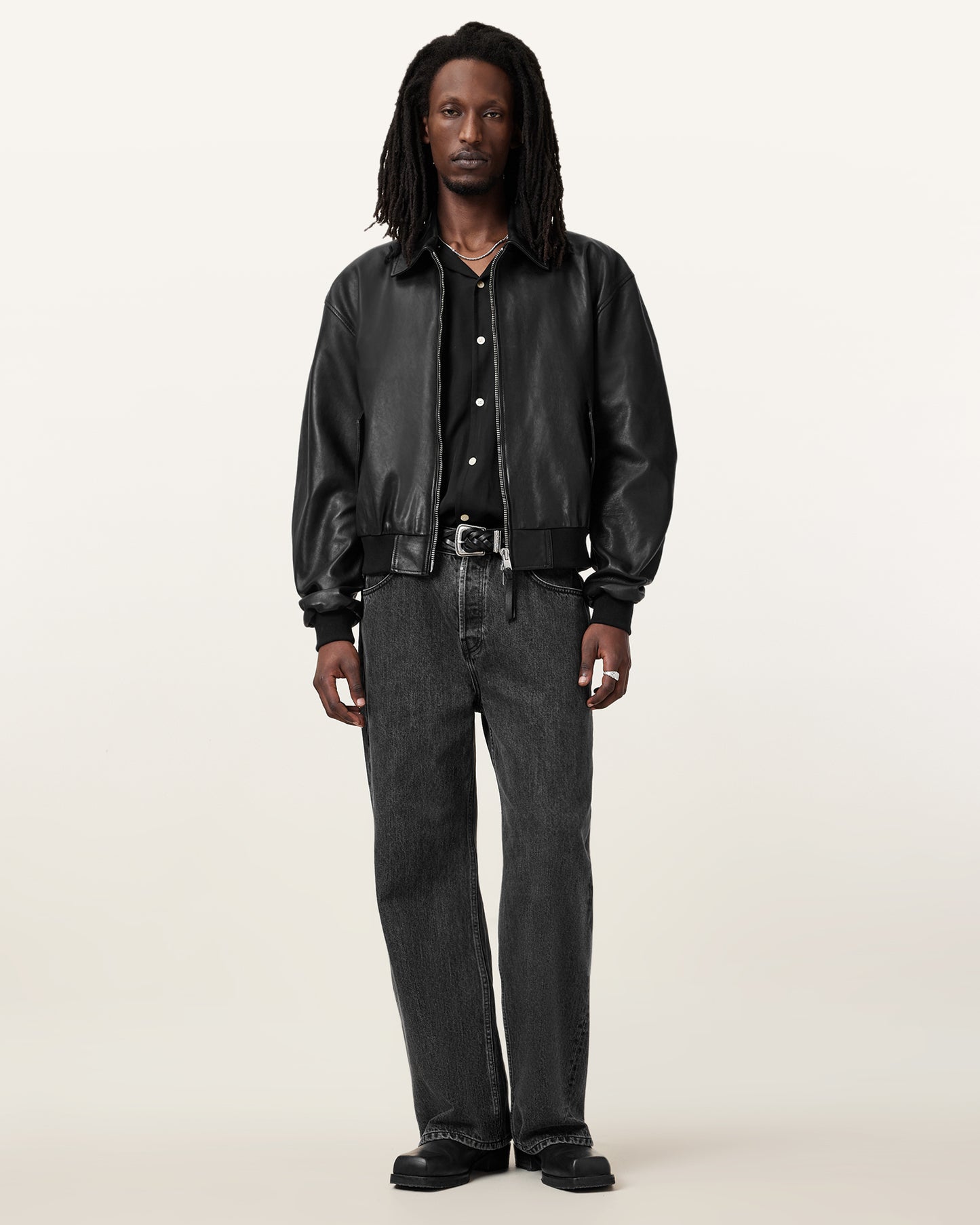 Marco Oversized Bomber Leather Jacket