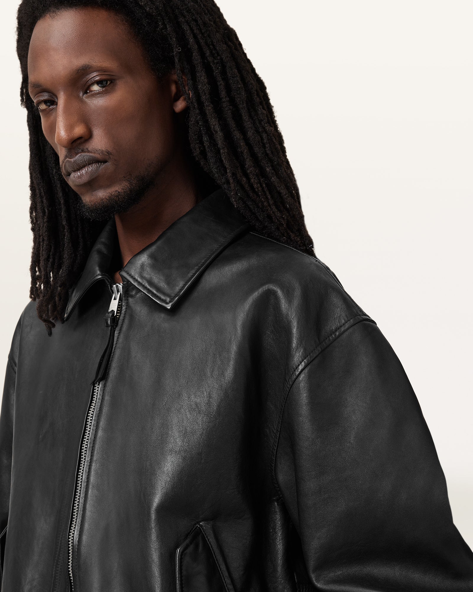 Marco Oversized Bomber Leather Jacket