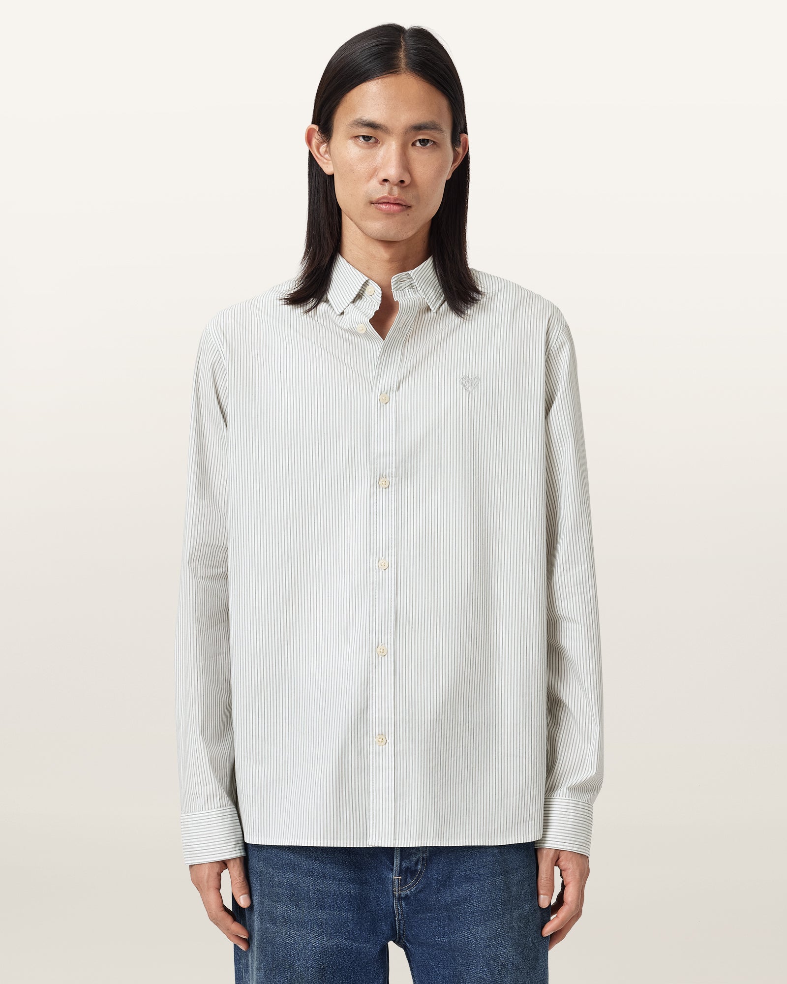 JETSTREAM WHITE Color Nolan LS Shirt from AllSaints