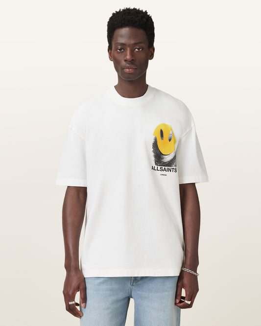 Chalk White Color Party Wave SS Crew from AllSaints