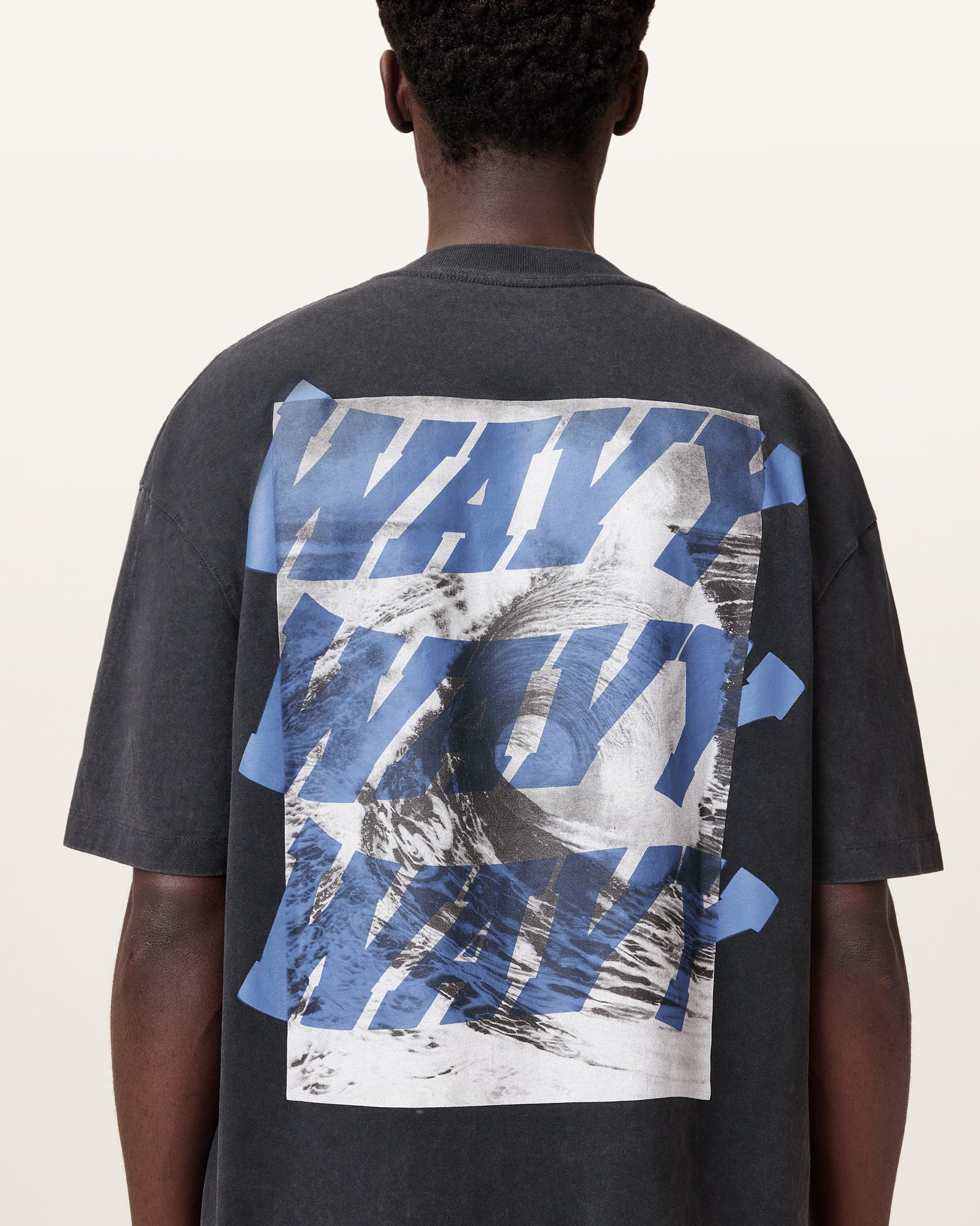 Washed Black Color Wavy SS Crew from AllSaints