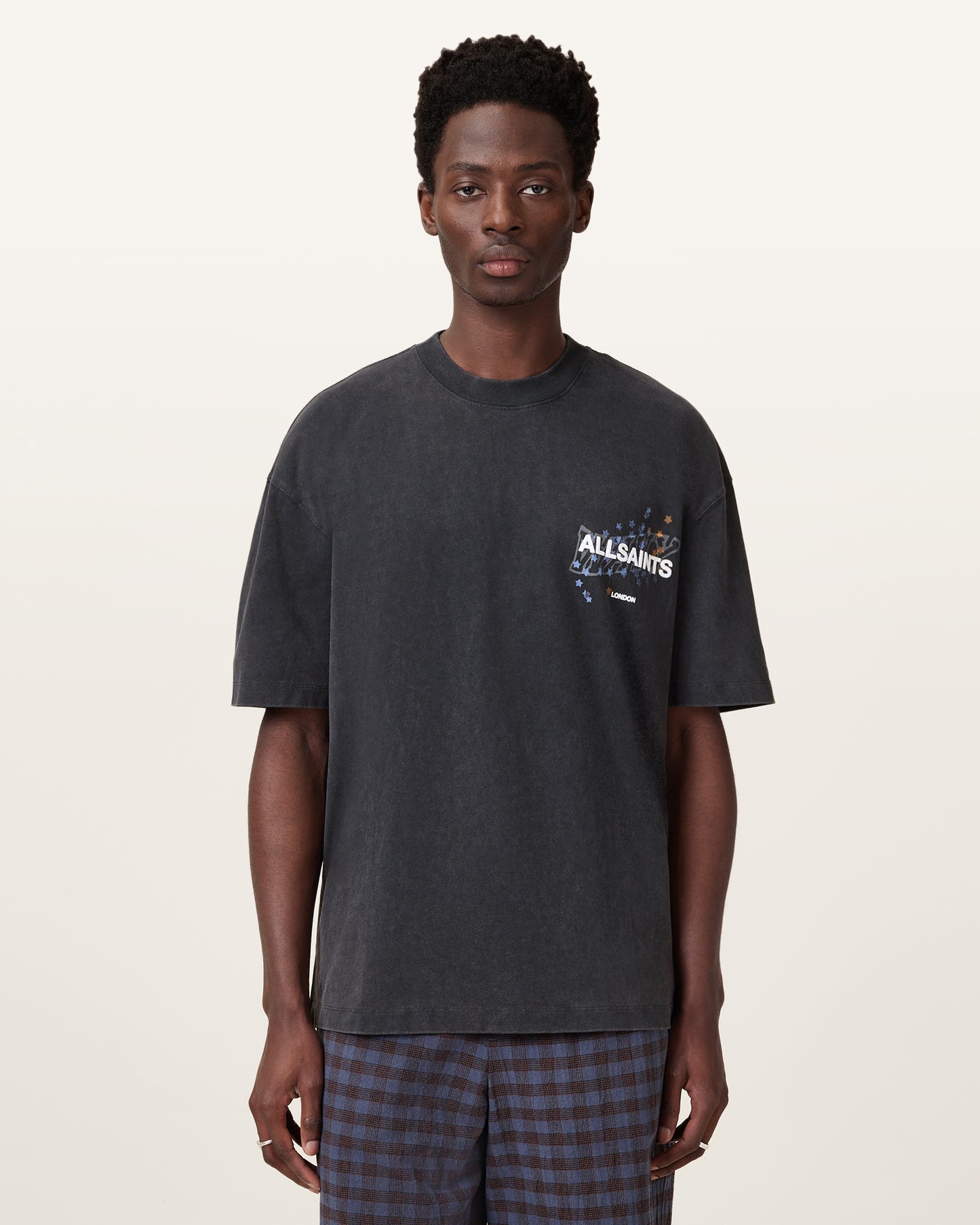 Washed Black Color Wavy SS Crew from AllSaints