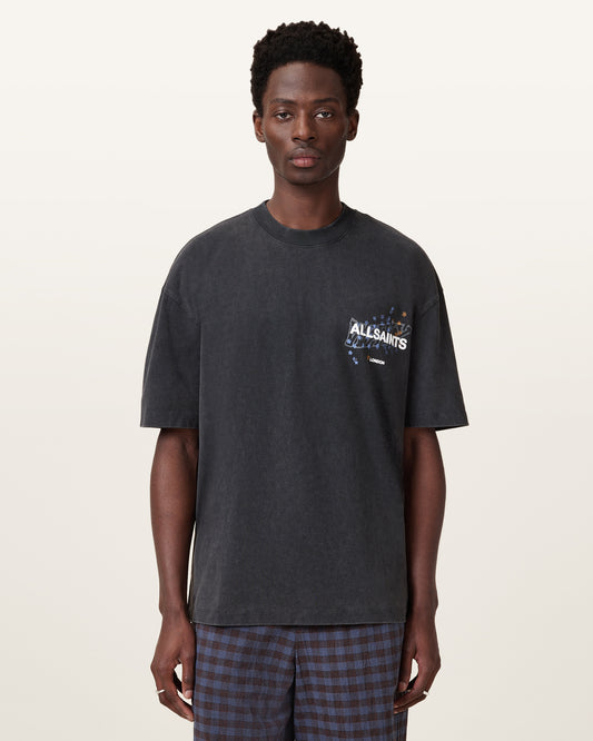Washed Black Color Wavy SS Crew from AllSaints