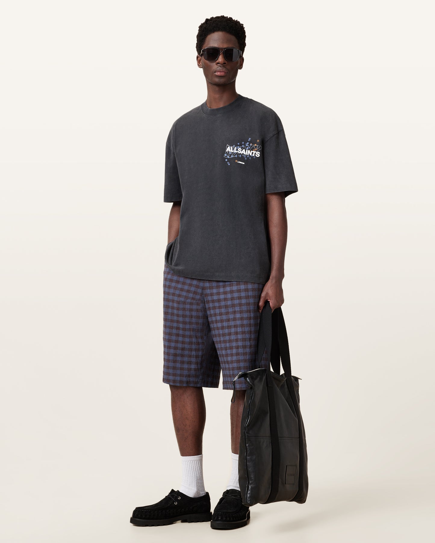 Washed Black Color Wavy SS Crew from AllSaints