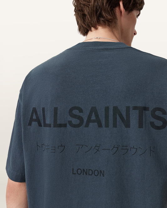 MOONSTONE BLUE Color Underground SS Crew from AllSaints