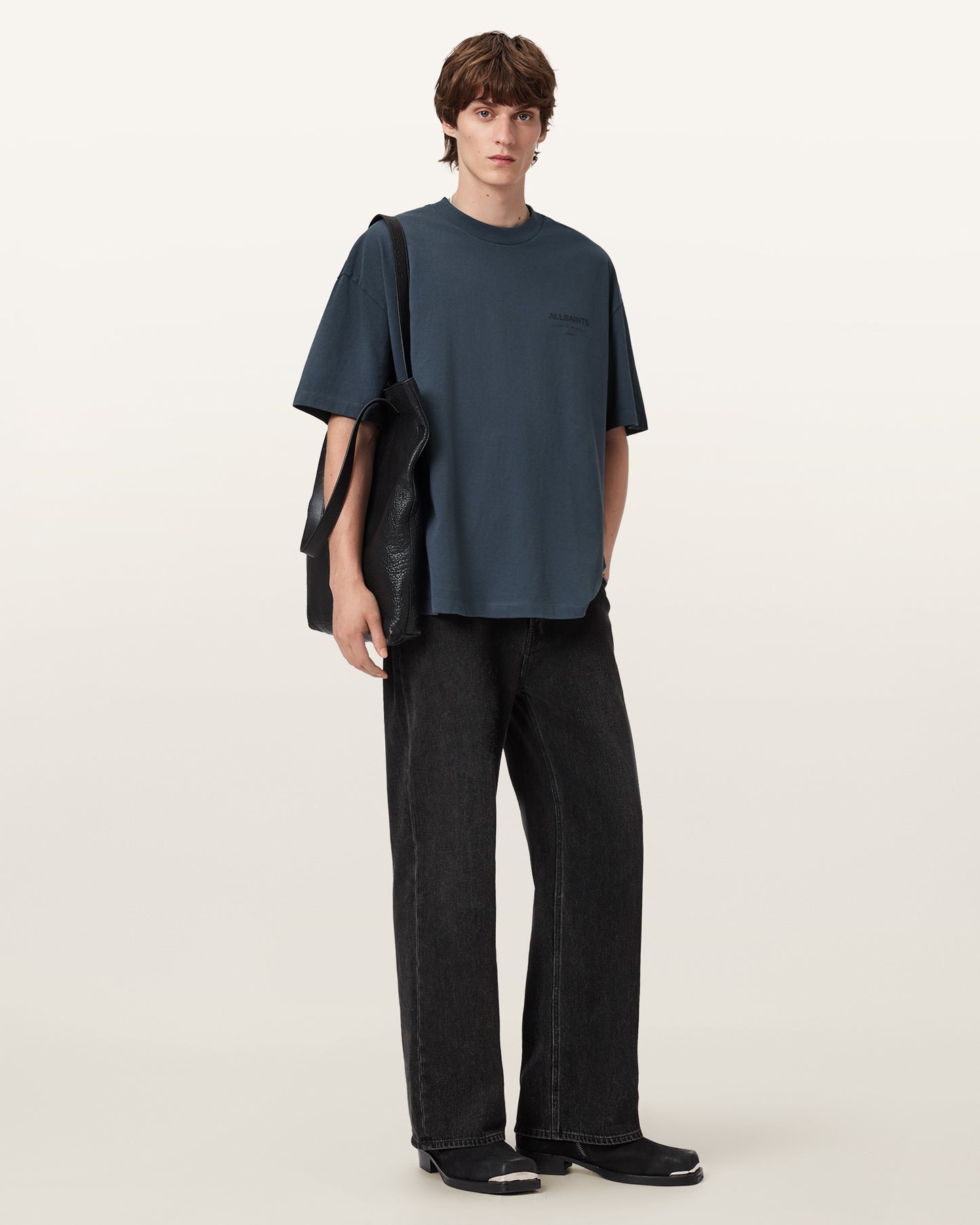 MOONSTONE BLUE Color Underground SS Crew from AllSaints