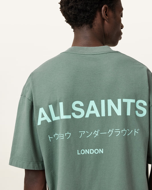 SMOKEY GREEN Color Underground SS Crew from AllSaints
