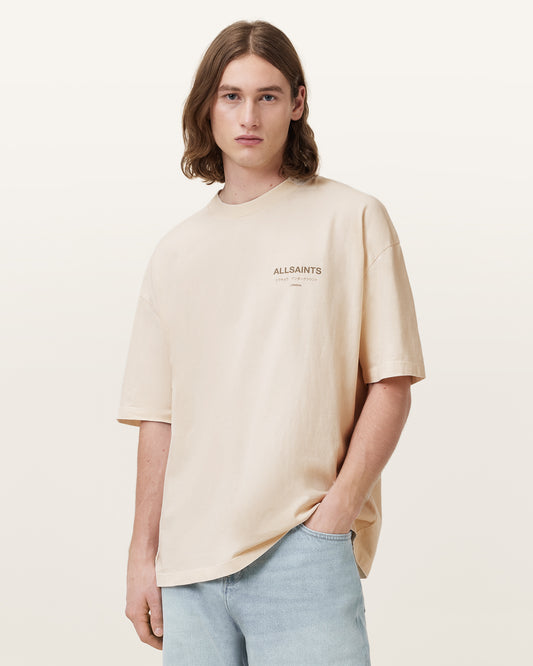 SANDY WHITE Color Underground SS Crew from AllSaints