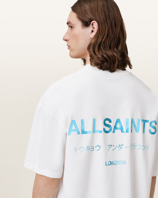 ASHEN WHITE/BLUE Color Underground SS Crew from AllSaints