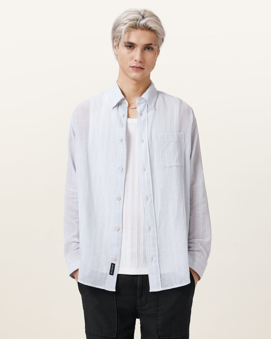 WILLOW BLUE Color Holme LS Shirt from AllSaints