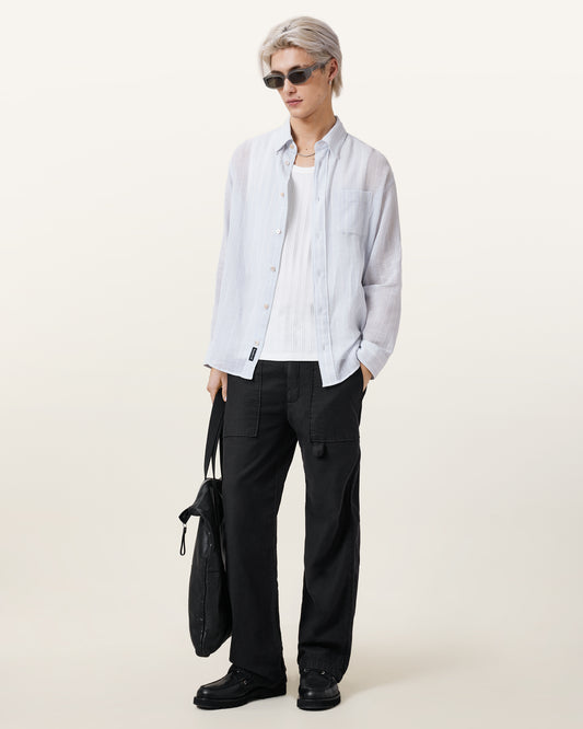 WILLOW BLUE Color Holme LS Shirt from AllSaints