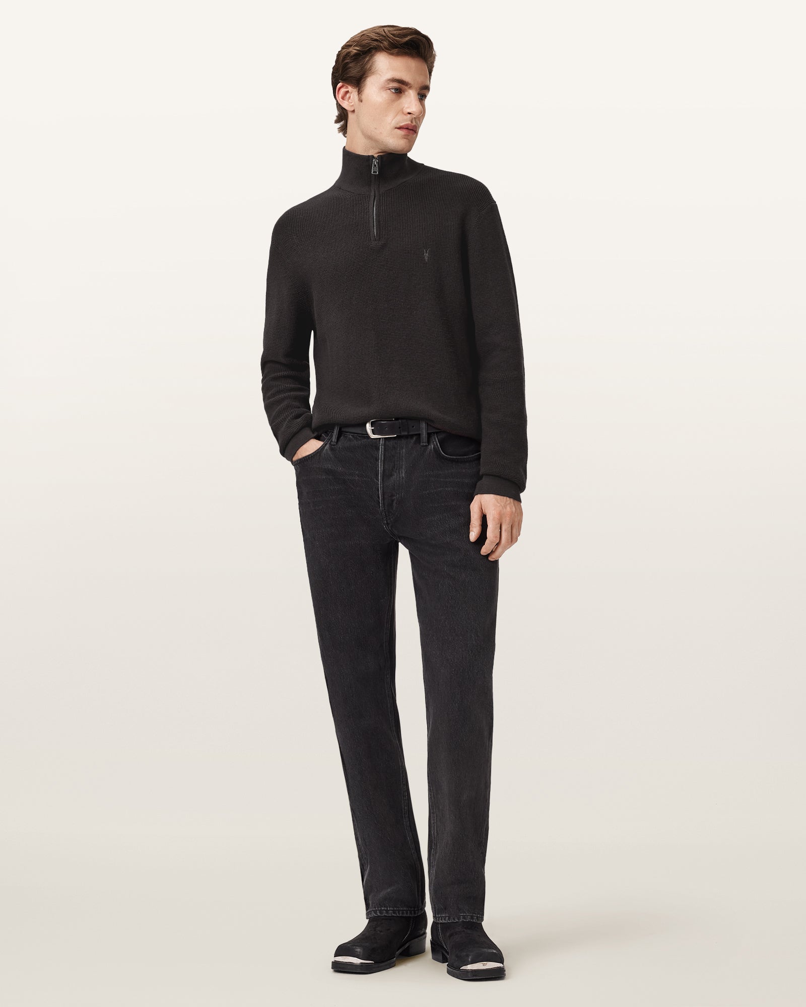 ESPRESSO BROWN Color Aspen Zip Funnel from AllSaints