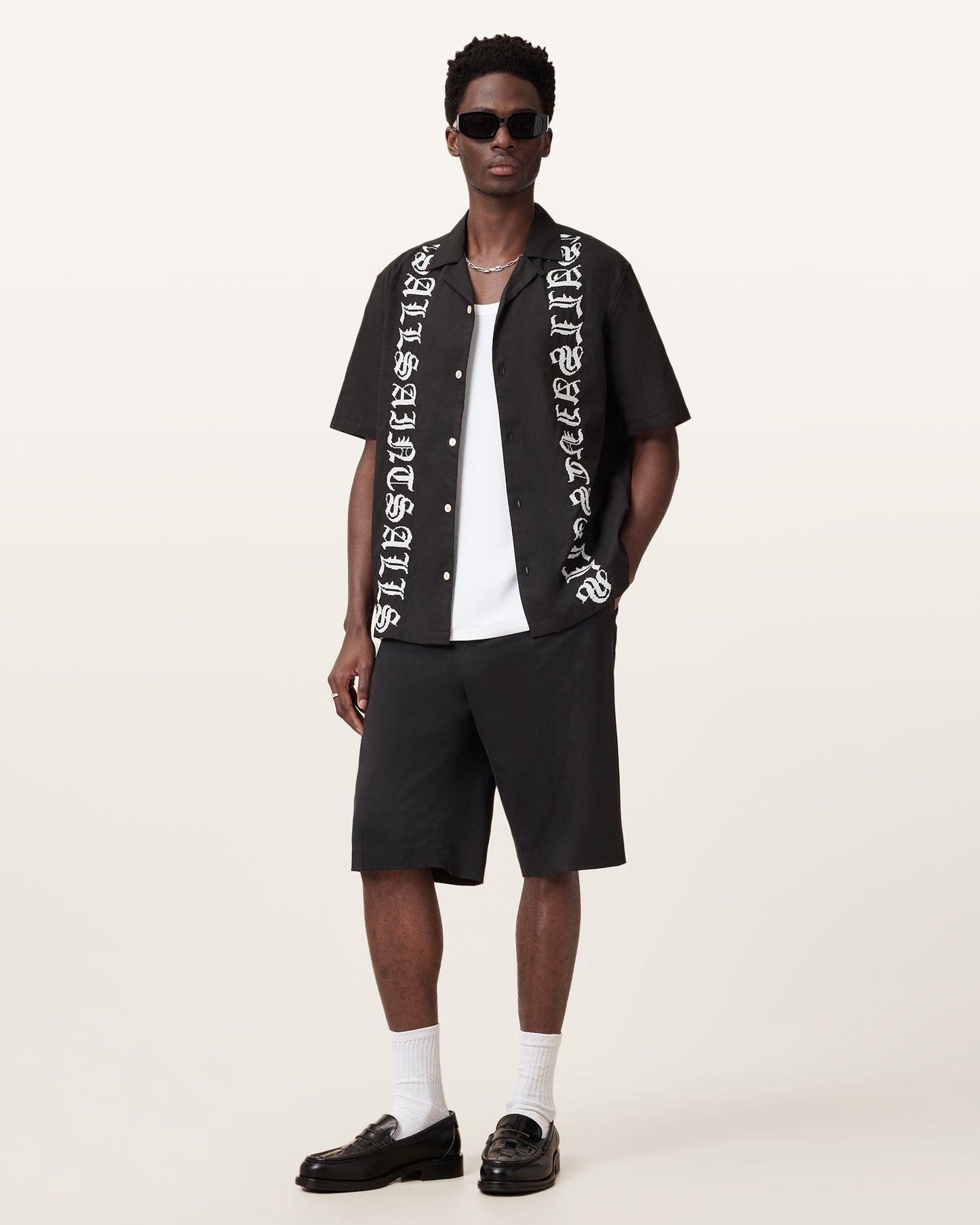 Faded Black Color Scripture SS Shirt from AllSaints