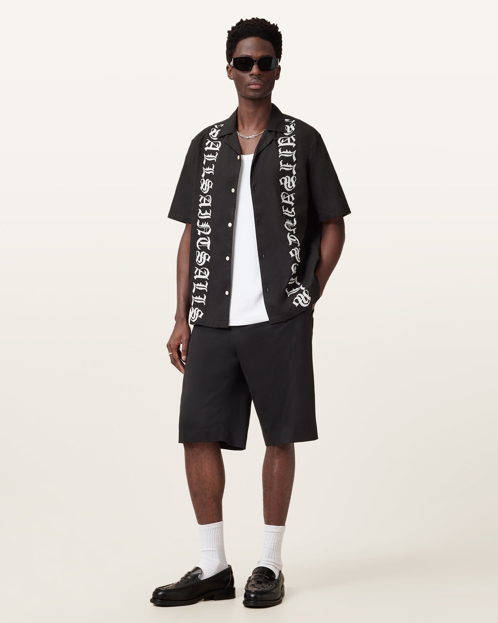 Faded Black Color Scripture SS Shirt from AllSaints