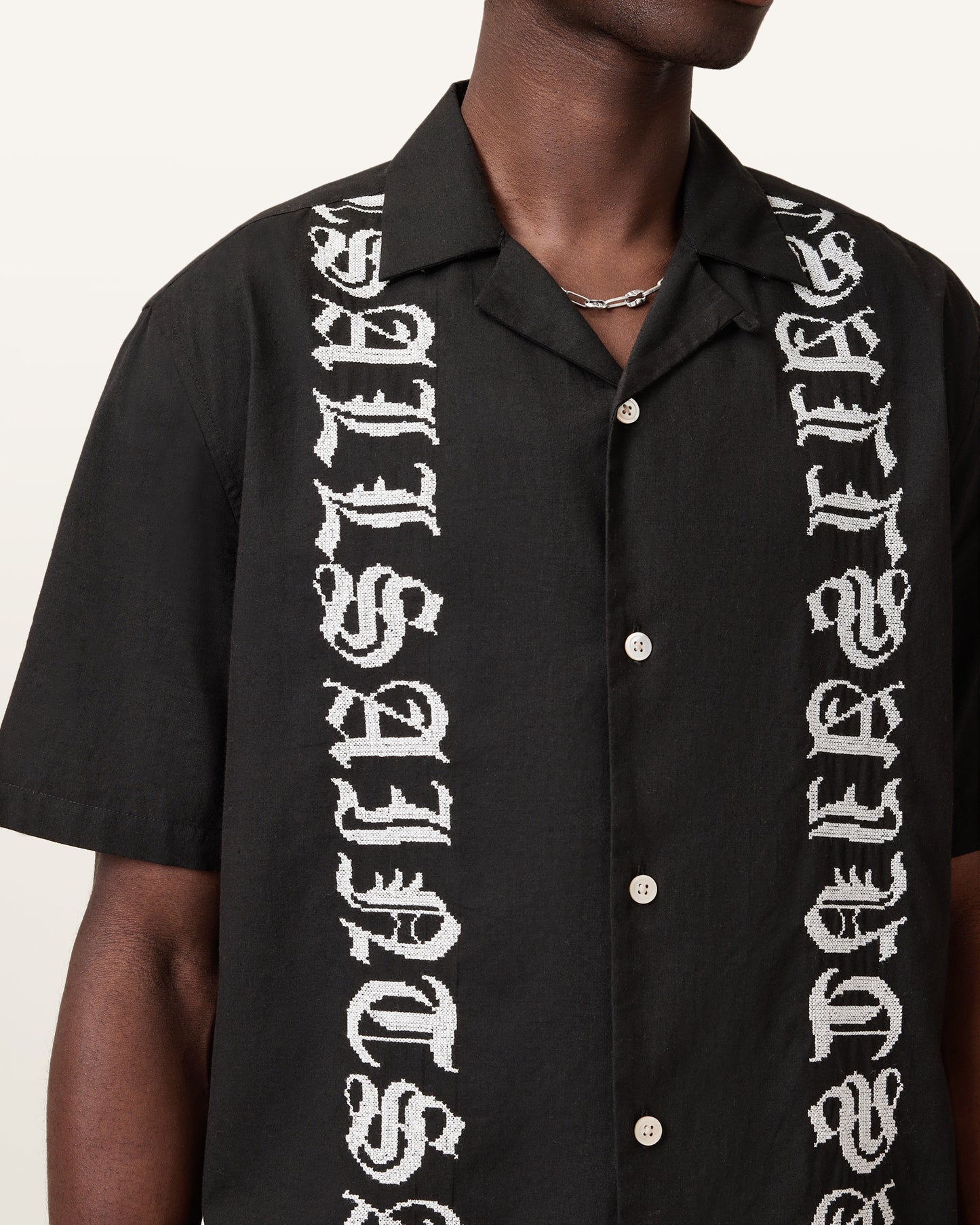 Faded Black Color Scripture SS Shirt from AllSaints