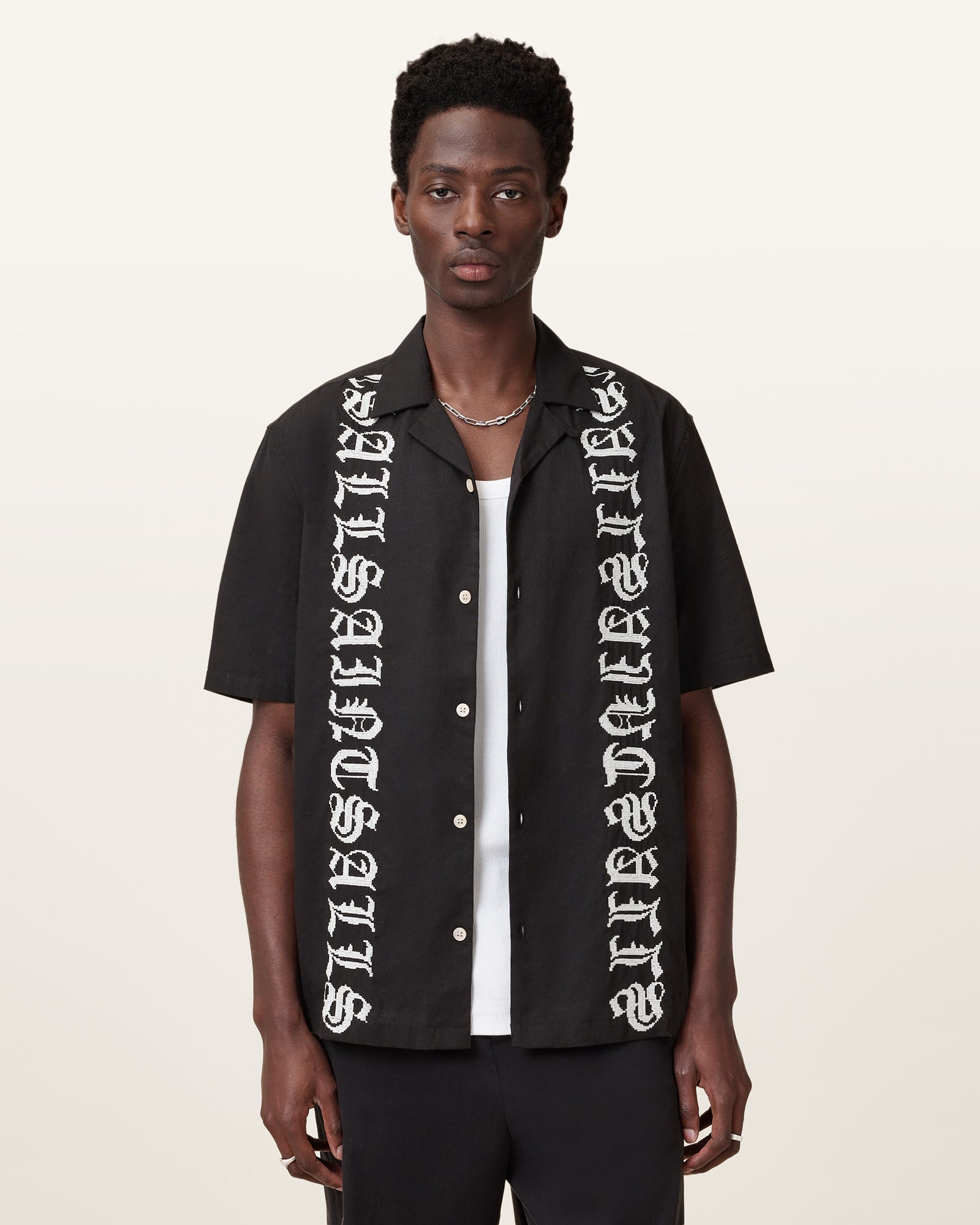 Faded Black Color Scripture SS Shirt from AllSaints