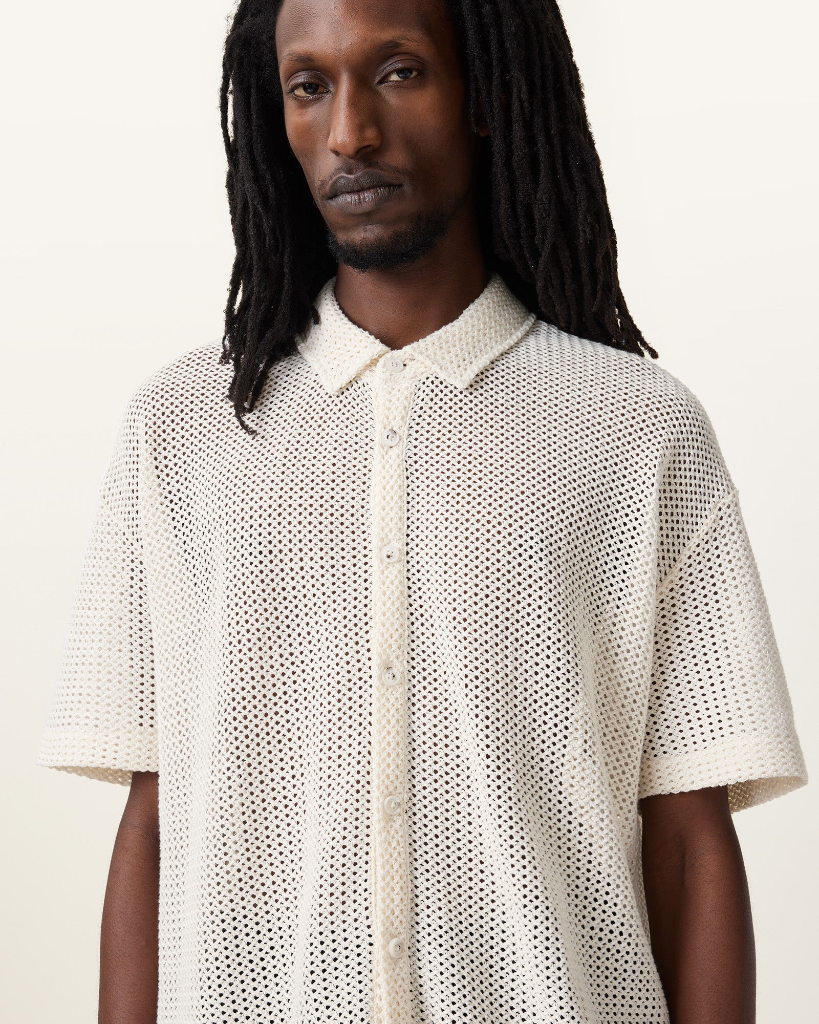Chalk White Color Munroe SS Shirt from AllSaints
