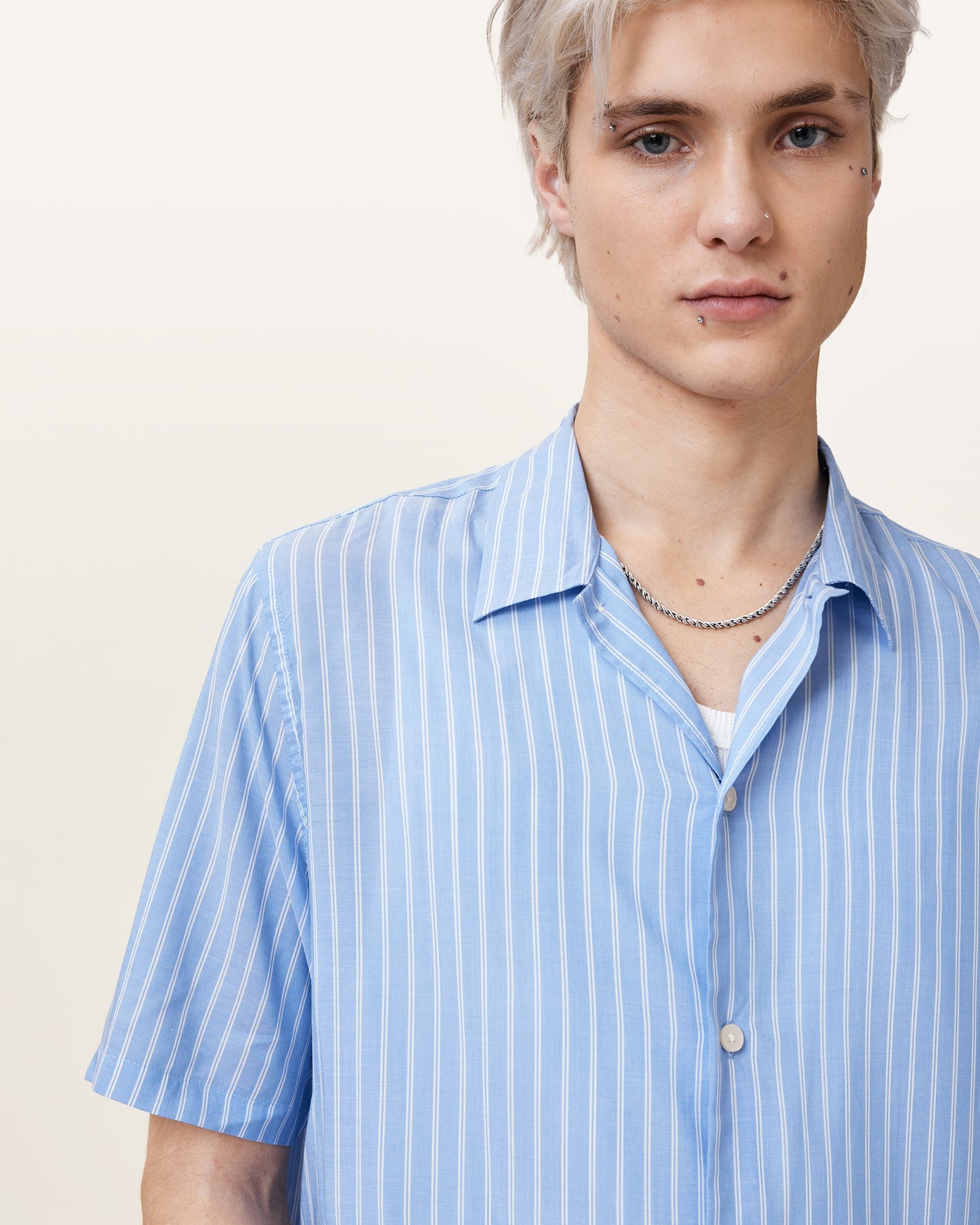 AREO BLUE Color Arran SS Shirt from AllSaints