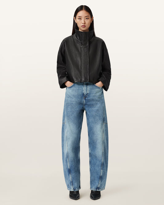 Mid Indigo Color Carter Barrel Jean from AllSaints