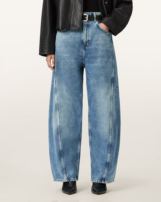 Mid Indigo Color Carter Barrel Jean from AllSaints