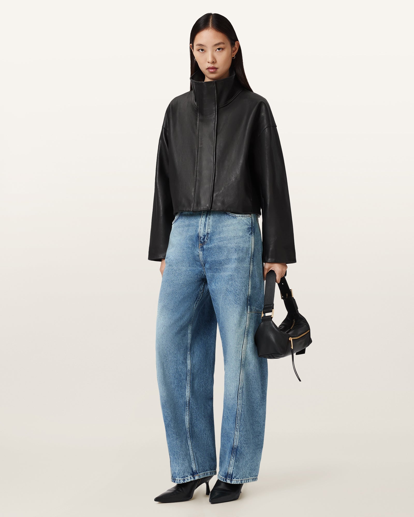 Mid Indigo Color Carter Barrel Jean from AllSaints