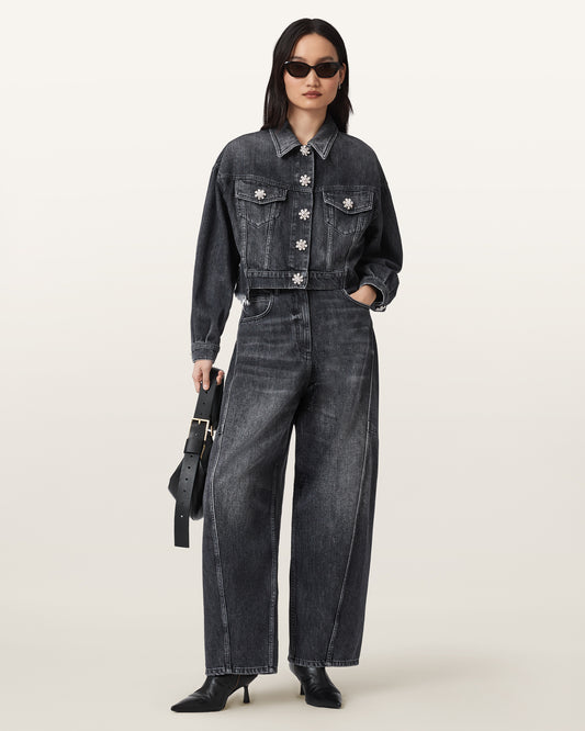 Washed Black Color Carter Barrel Jean from AllSaints