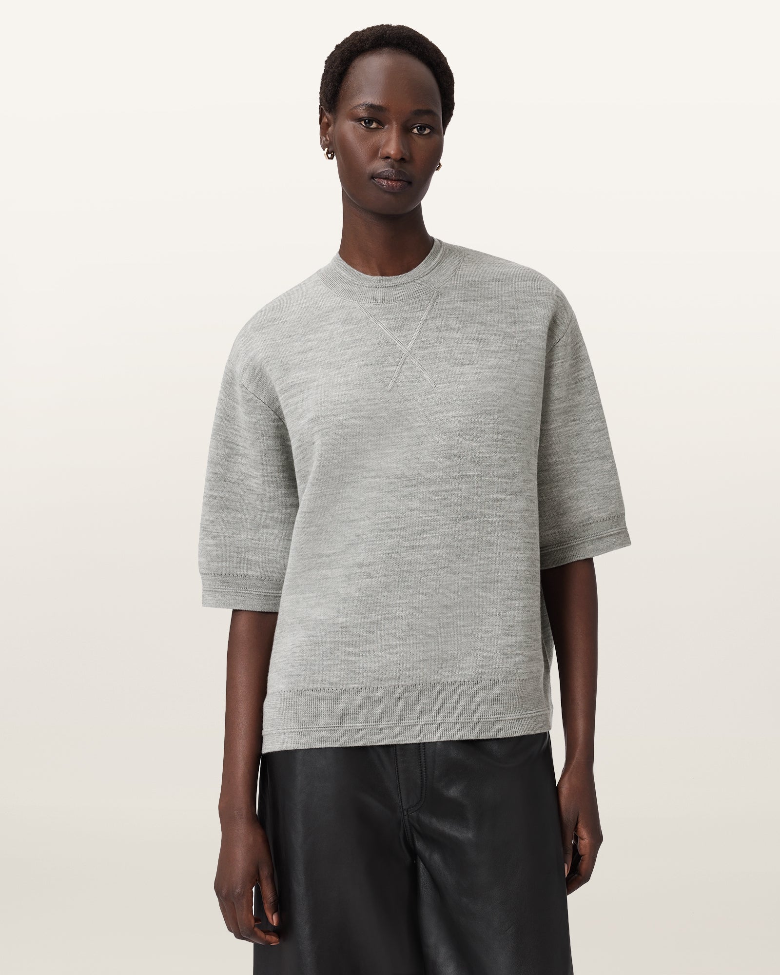 Grey Marl Color Nika Tee from AllSaints