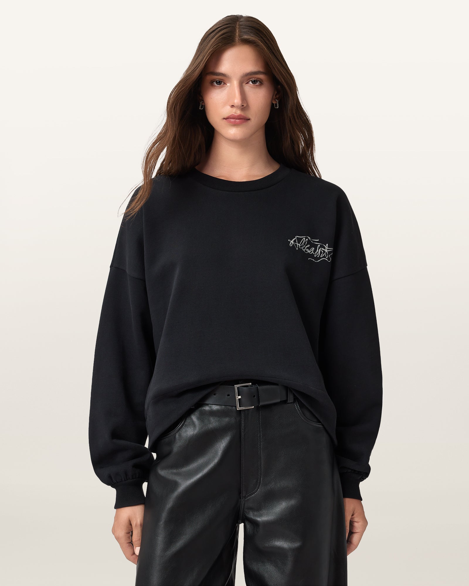 Washed Black Color Reel Lila Sweatshirt from AllSaints