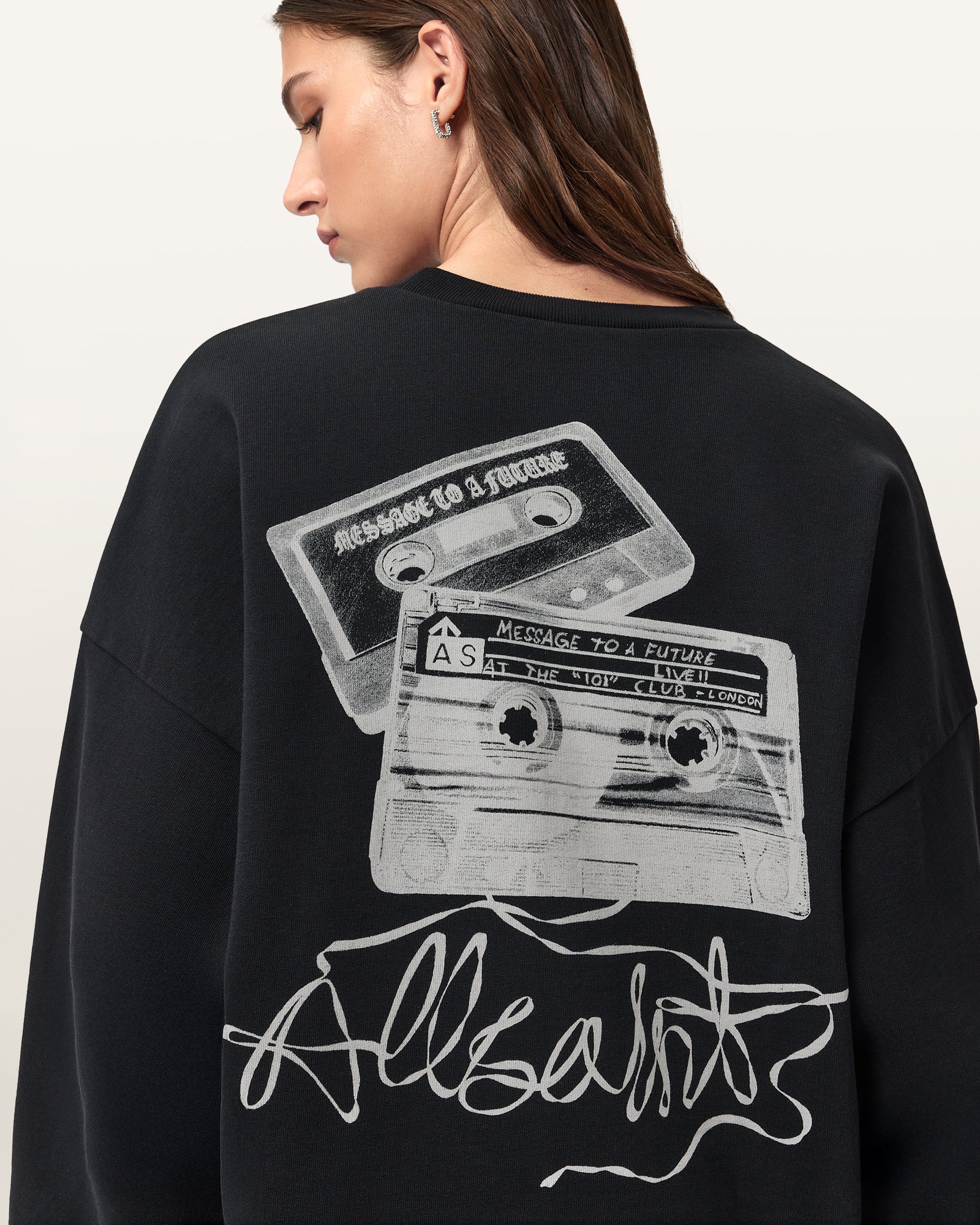 Washed Black Color Reel Lila Sweatshirt from AllSaints