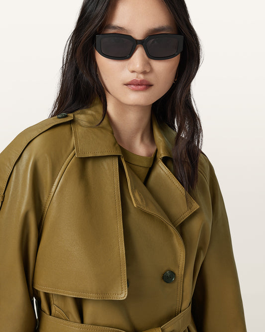 FANGO GREEN Color Reed Jacket Leather Jacket from AllSaints