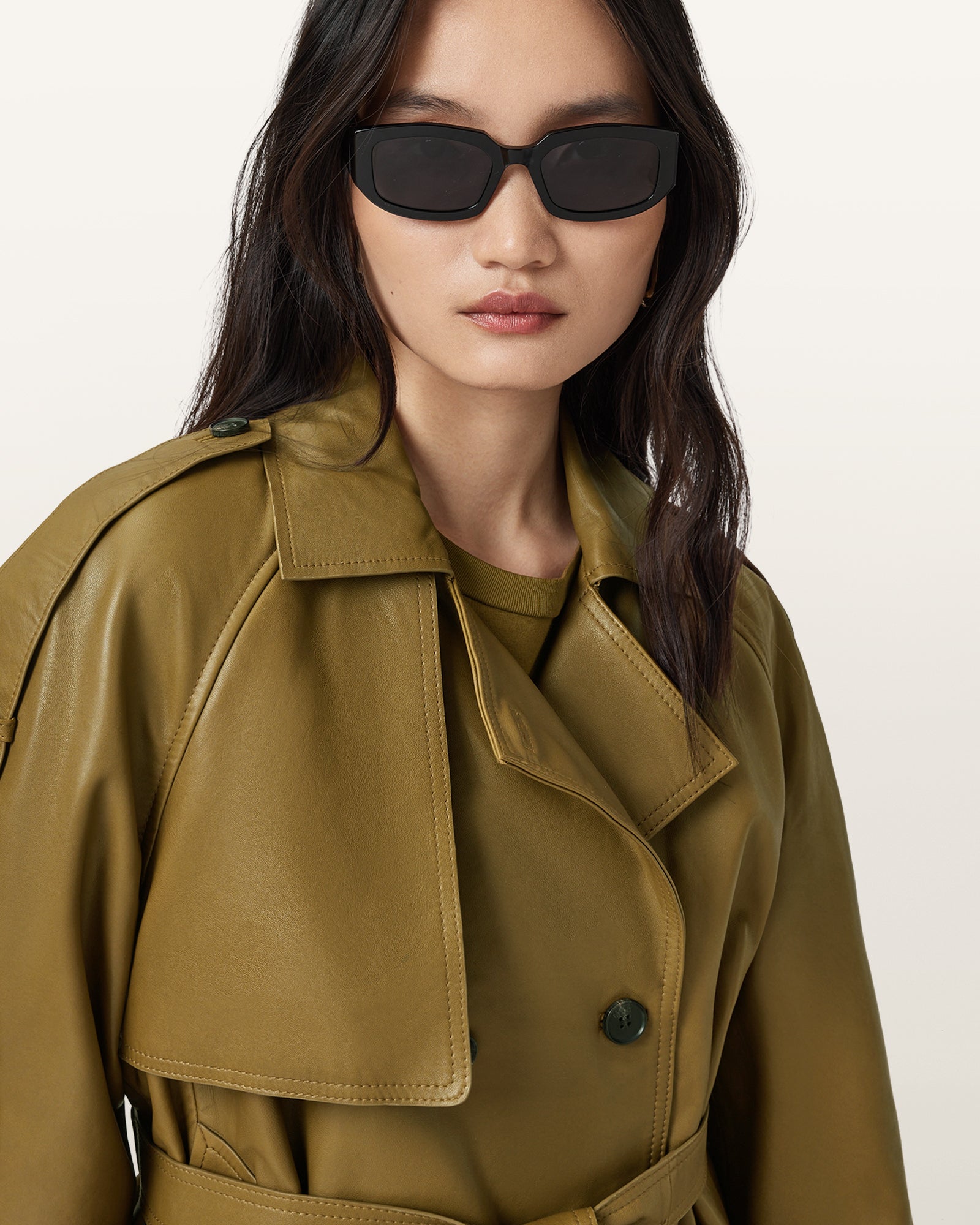 FANGO GREEN Color Reed Jacket Leather Jacket from AllSaints