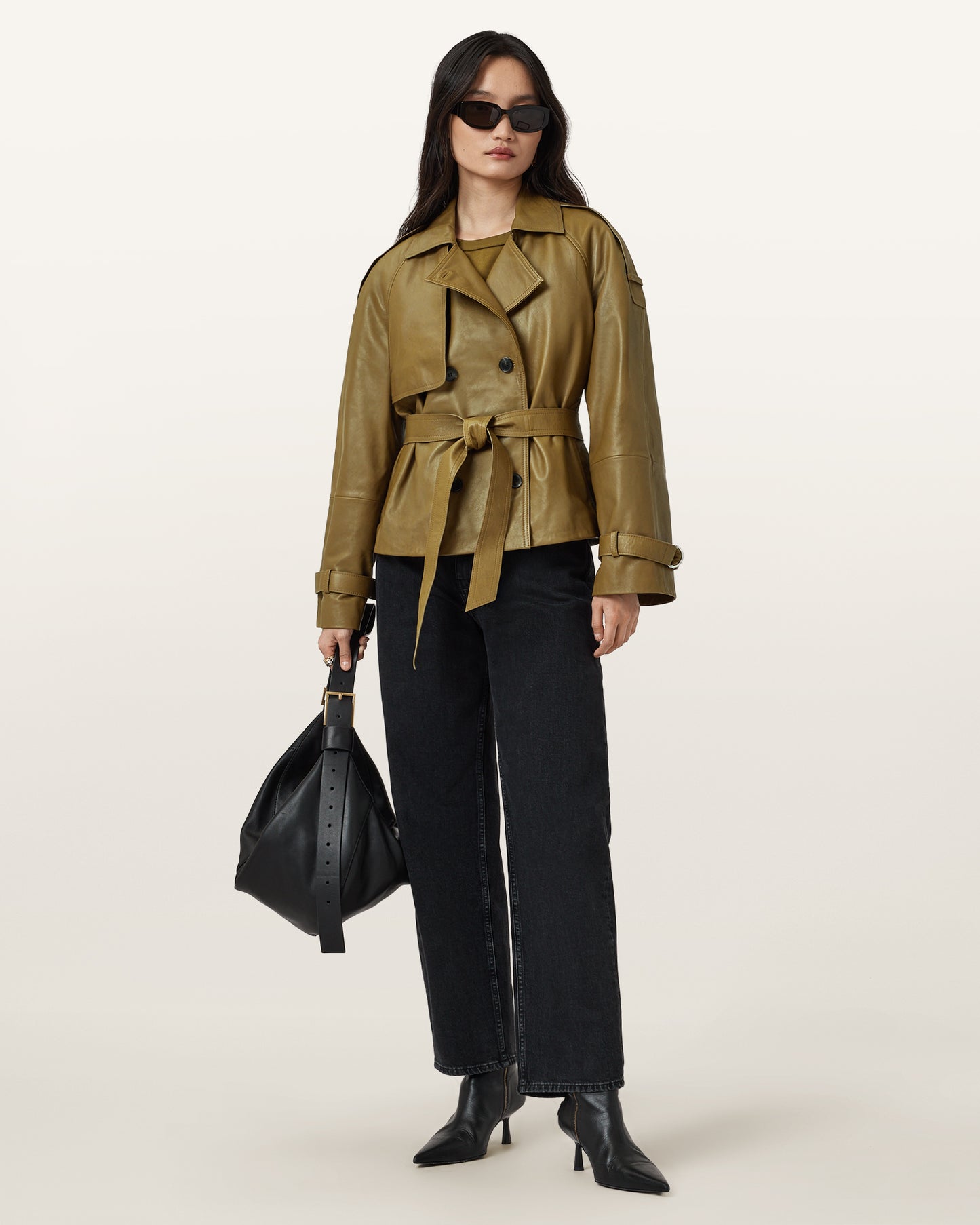 FANGO GREEN Color Reed Jacket Leather Jacket from AllSaints