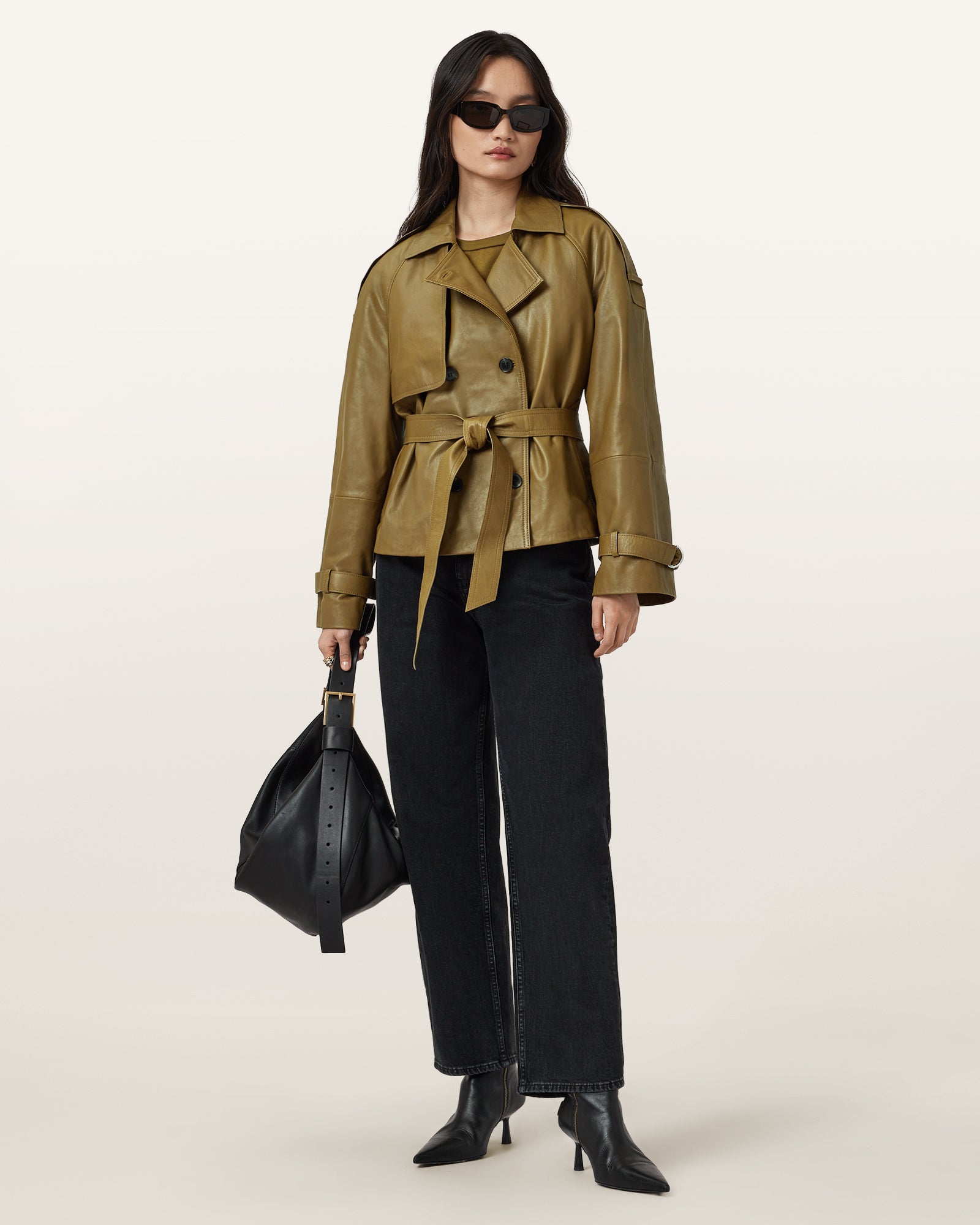 FANGO GREEN Color Reed Jacket Leather Jacket from AllSaints