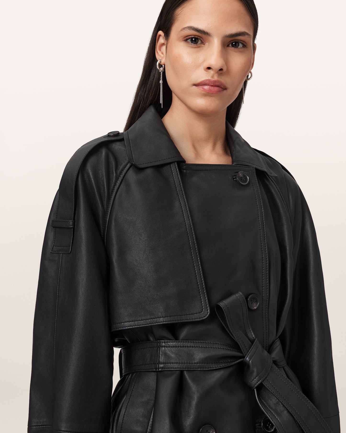 Black Color Reed Leather Jacket from AllSaints