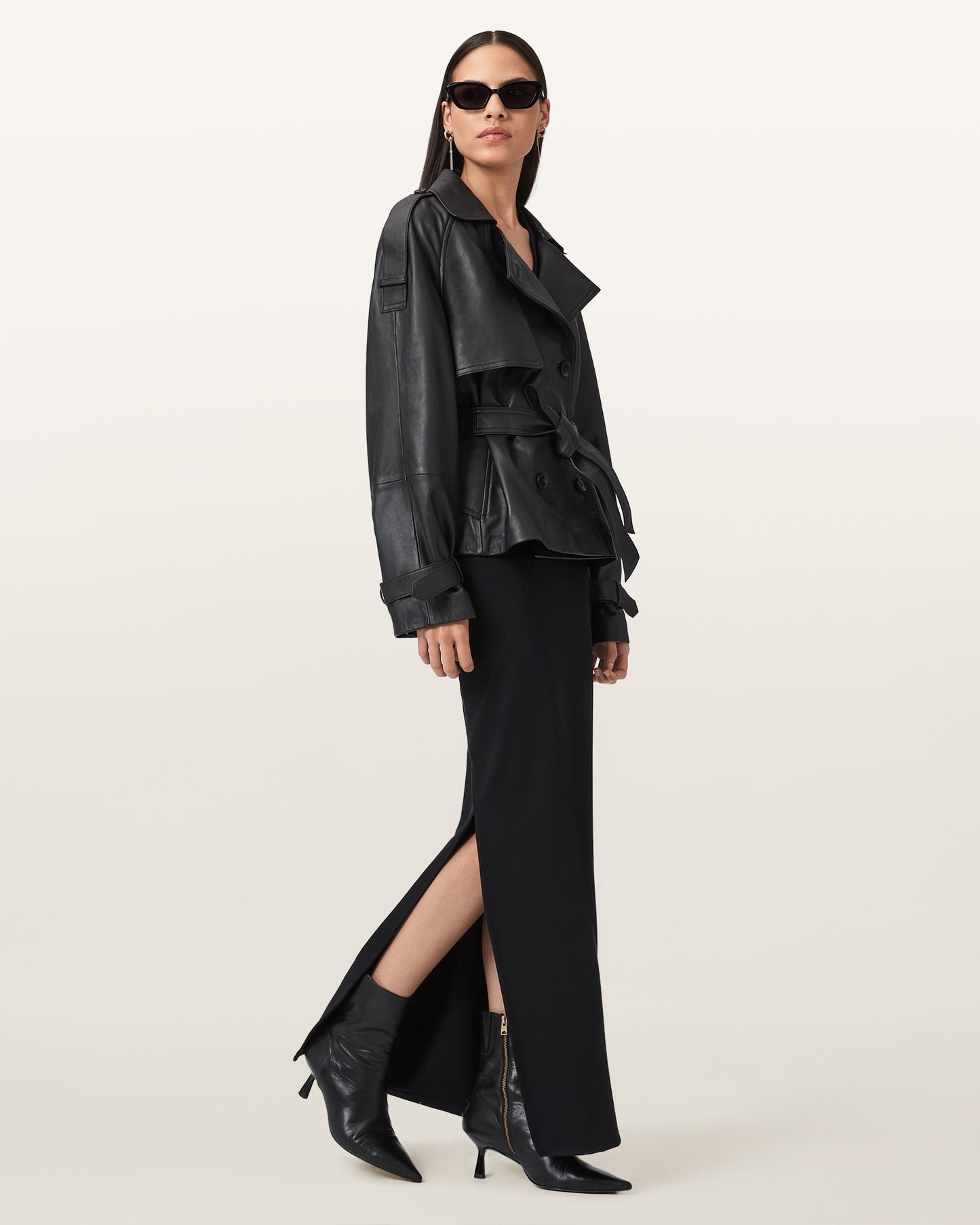 Black Color Reed Leather Jacket from AllSaints