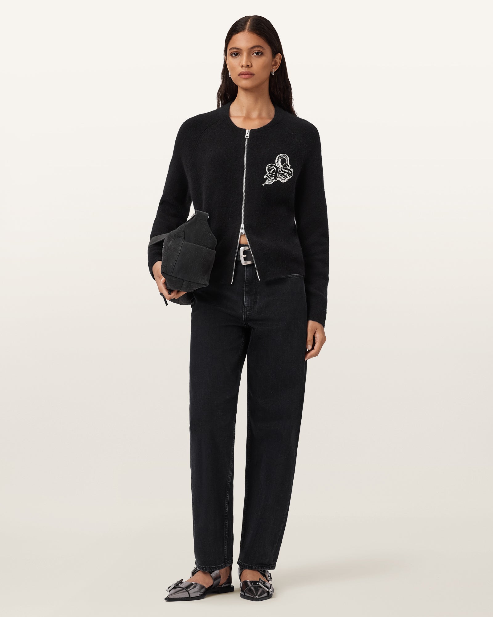 Black Color Jaqueline AS Bomber from AllSaints