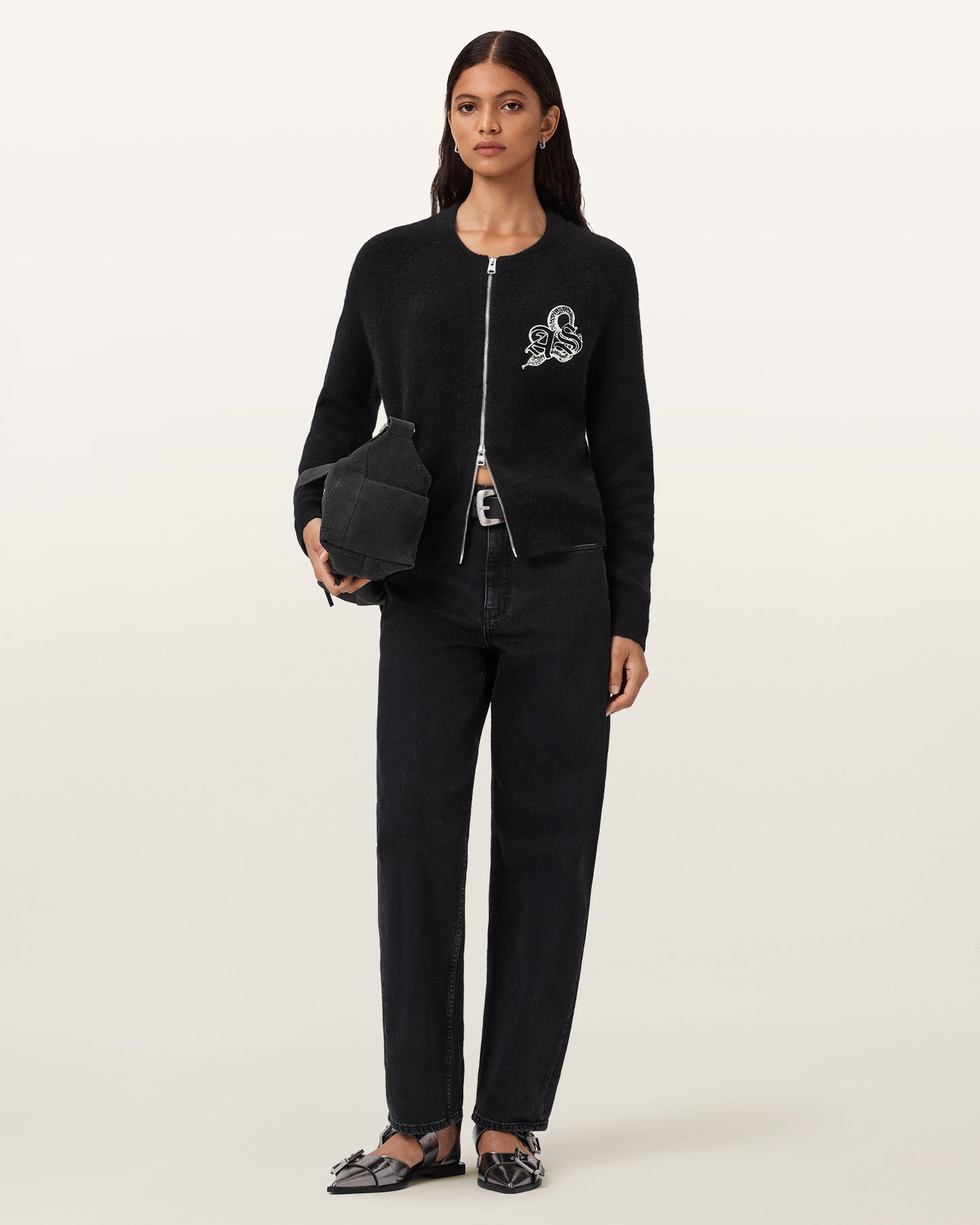 Black Color Jaqueline AS Bomber from AllSaints