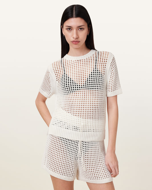 Chalk White Color Paloma Tee from AllSaints