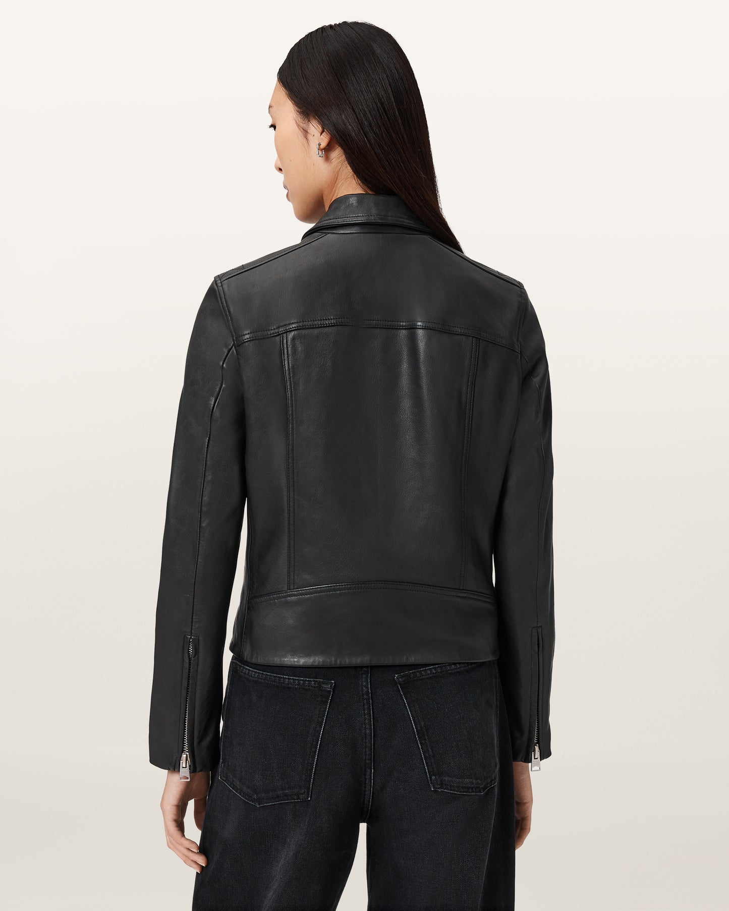 Black Color Danbury Biker Leather Jacket from AllSaints