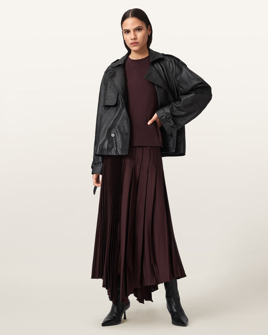 OXBLOOD RED Color Jax Skirt from AllSaints
